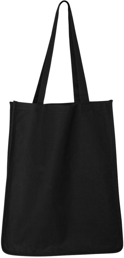 Am image of a Custom QTees 27L Jumbo Shopping Bag in Black!