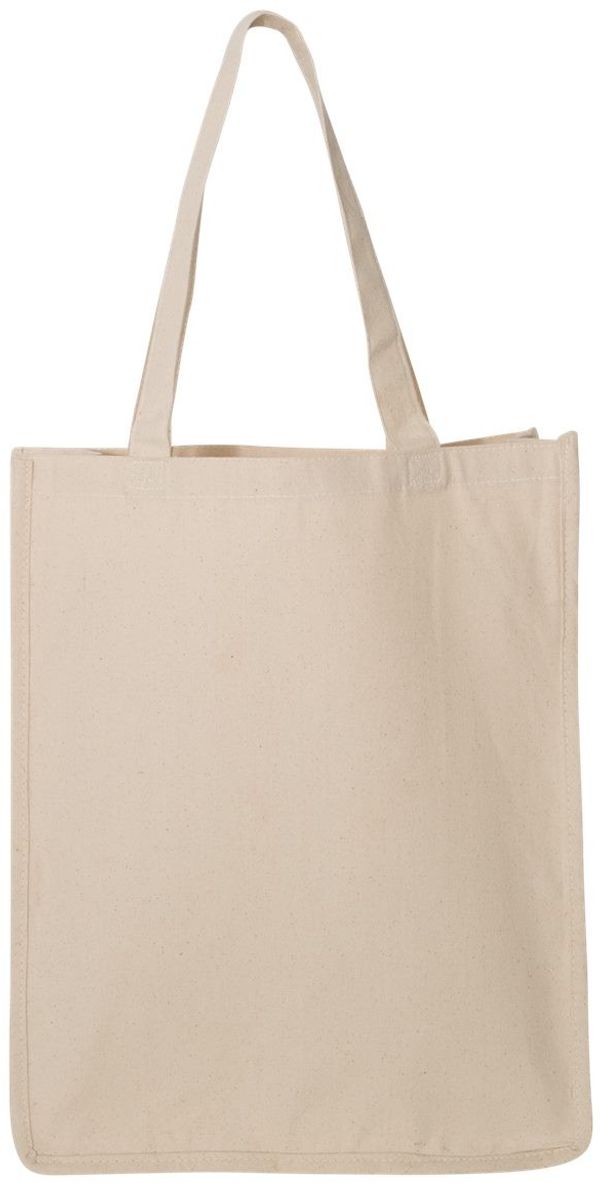 Am image of a Custom QTees 27L Jumbo Shopping Bag in Natural!