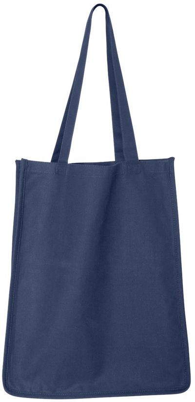Am image of a Custom QTees 27L Jumbo Shopping Bag in Navy!