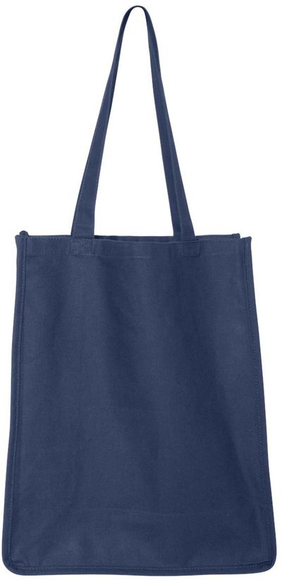 Am image of a Custom QTees 27L Jumbo Shopping Bag in Navy!