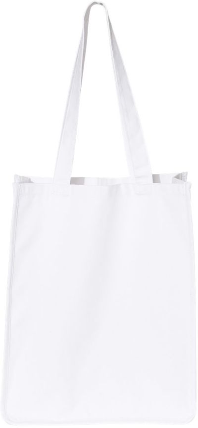 Am image of a Custom QTees 27L Jumbo Shopping Bag in White!