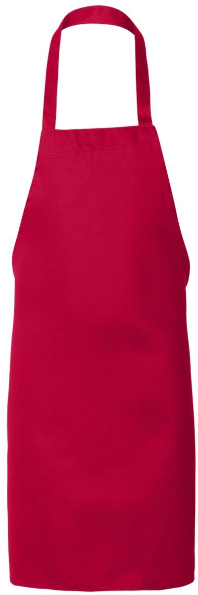 Am image of a Custom QTees Butcher Apron in Red!