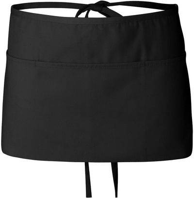Am image of a Custom QTees Waist Apron with 3 Pockets in Black!
