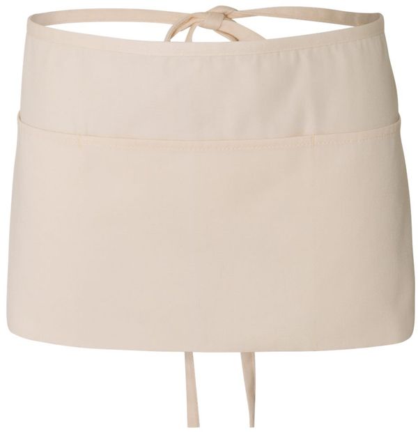 Am image of a Custom QTees Waist Apron with 3 Pockets in Natural!