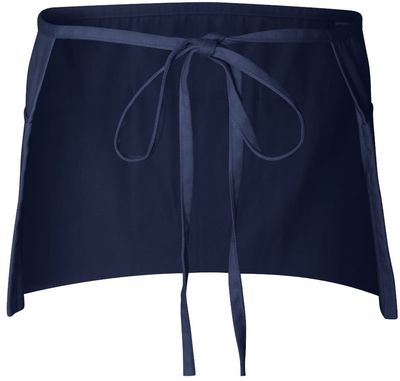 Am image of a Custom QTees Waist Apron with 3 Pockets in Navy!