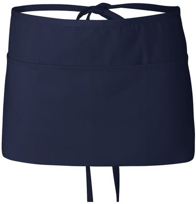 Am image of a Custom QTees Waist Apron with 3 Pockets in Navy!
