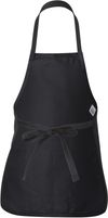 Am image of a Custom QTees Full Length Apron with Pouch Pocket in Black!