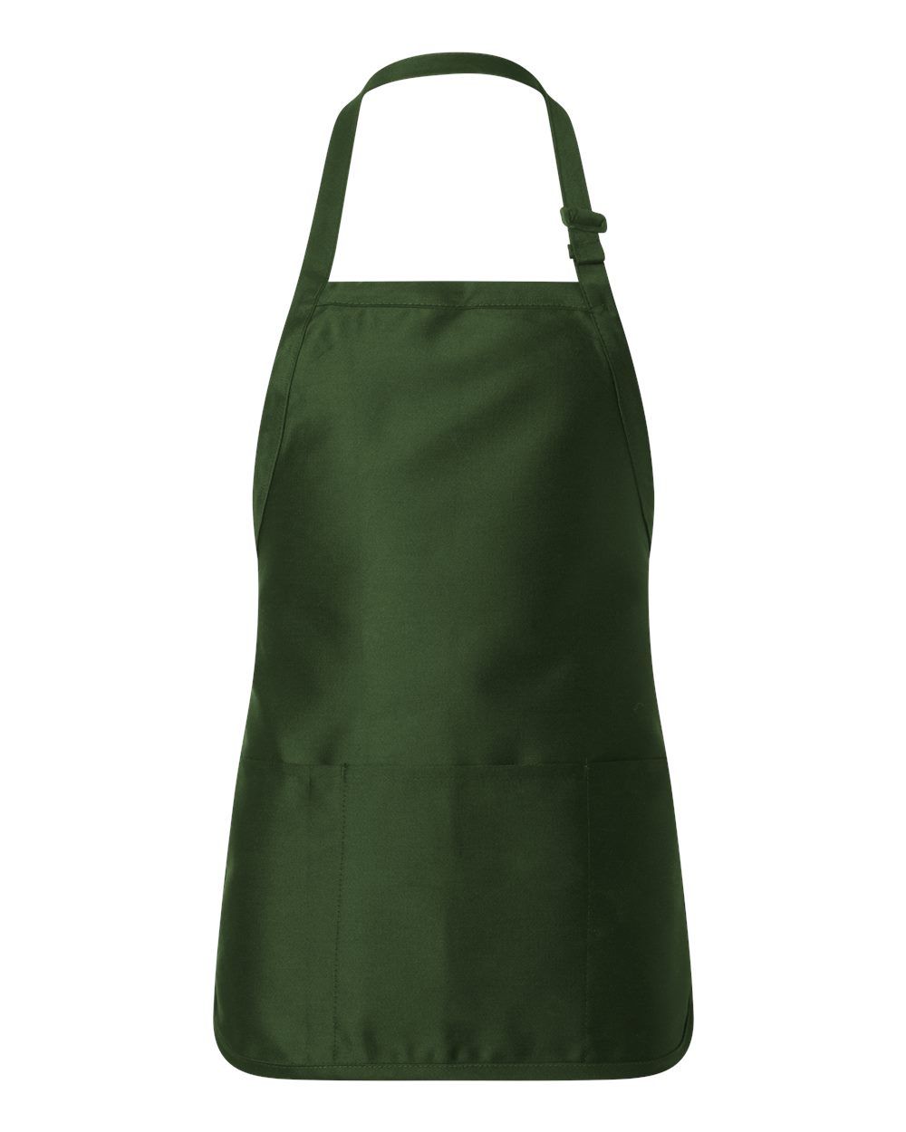 QTees Full Length Apron with Pouch Pocket in Forest Green