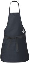 Am image of a Custom QTees Full Length Apron with Pouch Pocket in Navy!