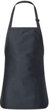Am image of a Custom QTees Full Length Apron with Pouch Pocket in Navy!