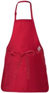 Am image of a Custom QTees Full Length Apron with Pouch Pocket in Red!
