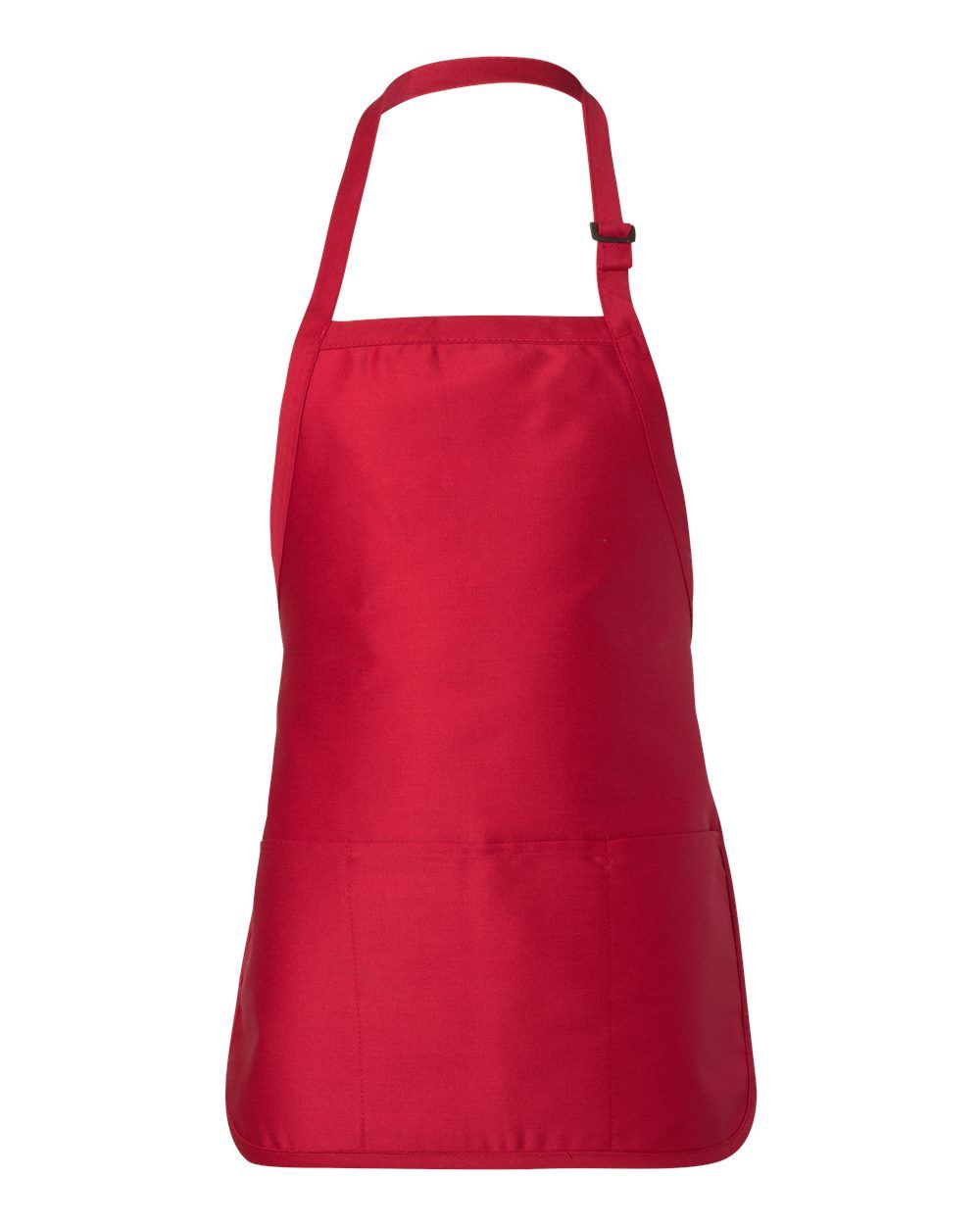 QTees Full Length Apron with Pouch Pocket in Red