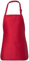 Am image of a Custom QTees Full Length Apron with Pouch Pocket in Red!