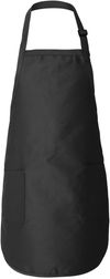 Am image of a Custom Qtees Full Length Apron with Pockets in Black!