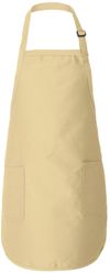 Am image of a Custom Qtees Full Length Apron with Pockets in Natural!