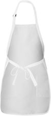 Am image of a Custom Qtees Full Length Apron with Pockets in White!