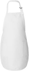 Am image of a Custom Qtees Full Length Apron with Pockets in White!