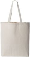 Am image of a Custom QTees 11L Canvas Tote with Contrast Color Handles in Natural Natural!