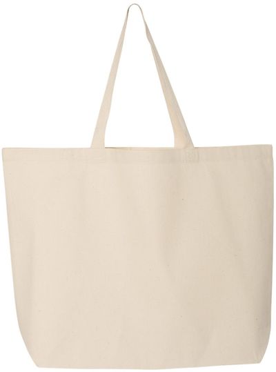 Am image of a Custom Canvas Thick Gusseted Jumbo Tote in Natural!