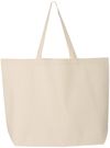 Am image of a Custom Canvas Thick Gusseted Jumbo Tote in Natural!