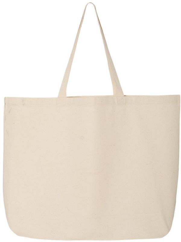 Am image of a Custom Canvas Thick Gusseted Jumbo Tote in Natural!