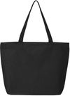 Am image of a Custom Canvas 25L Zippered Tote in Black!