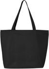 Am image of a Custom Canvas 25L Zippered Tote in Black!
