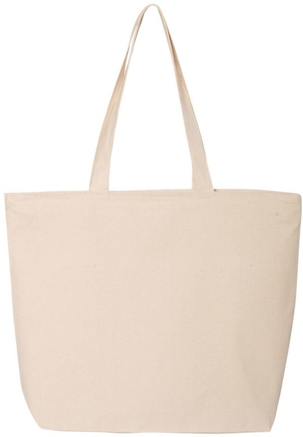 Am image of a Custom Canvas 25L Zippered Tote in Natural!