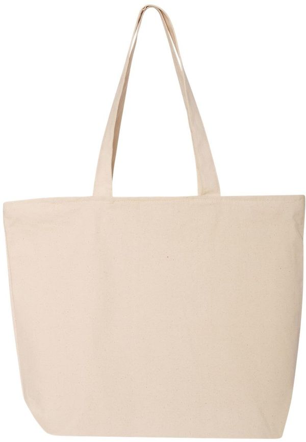 Am image of a Custom Canvas 25L Zippered Tote in Natural!