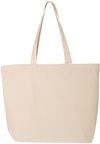 Am image of a Custom Canvas 25L Zippered Tote in Natural!