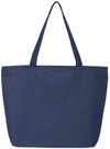 Am image of a Custom Canvas 25L Zippered Tote in Navy!
