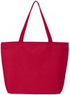 Am image of a Custom Canvas 25L Zippered Tote in Red!