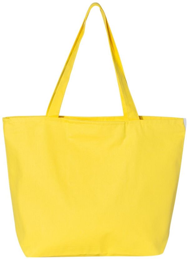 Am image of a Custom Canvas 25L Zippered Tote in Yellow!