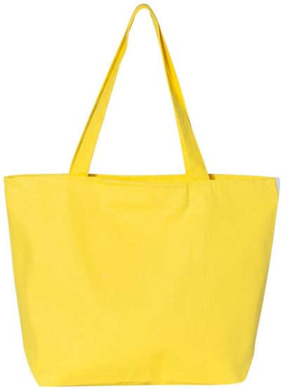 Am image of a Custom Canvas 25L Zippered Tote in Yellow!