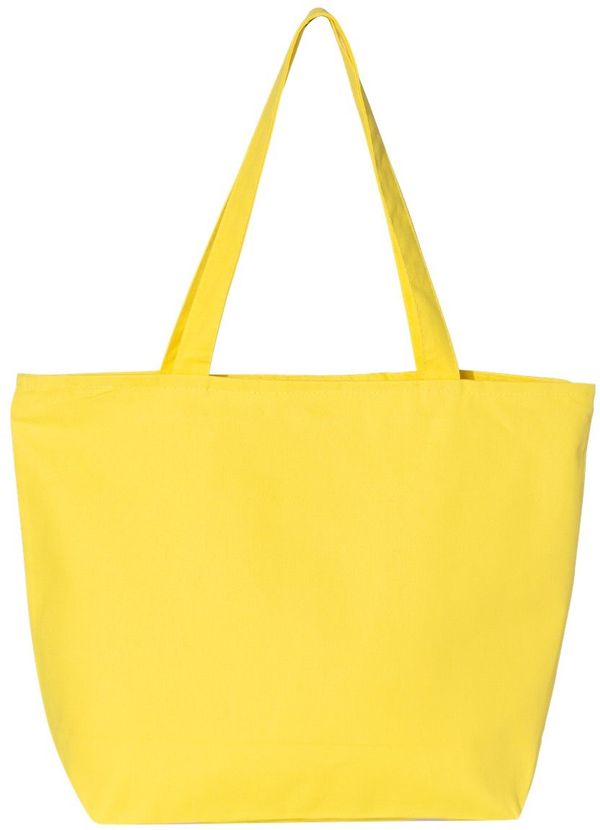 Am image of a Custom Canvas 25L Zippered Tote in Yellow!