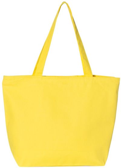 Am image of a Custom Canvas 25L Zippered Tote in Yellow!