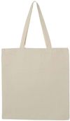 Am image of a Custom QTees Canvas Thick Promotional Tote in Natural!