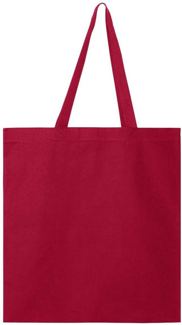 Am image of a Custom QTees Canvas Thick Promotional Tote in Red!