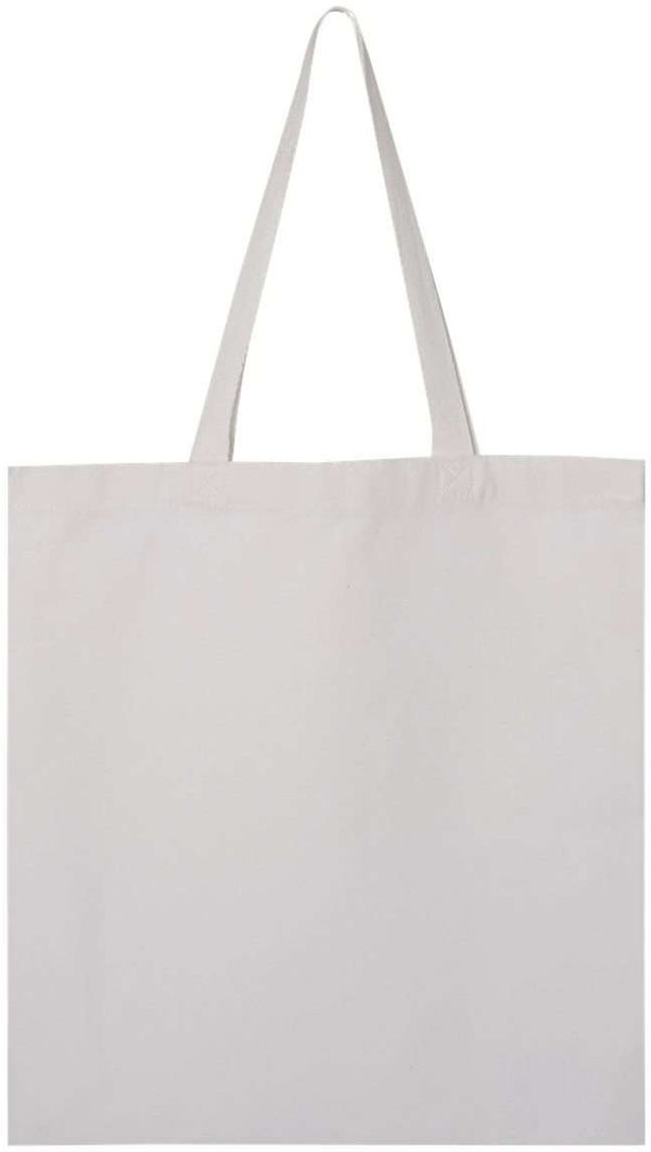 Am image of a Custom QTees Canvas Thick Promotional Tote in White!