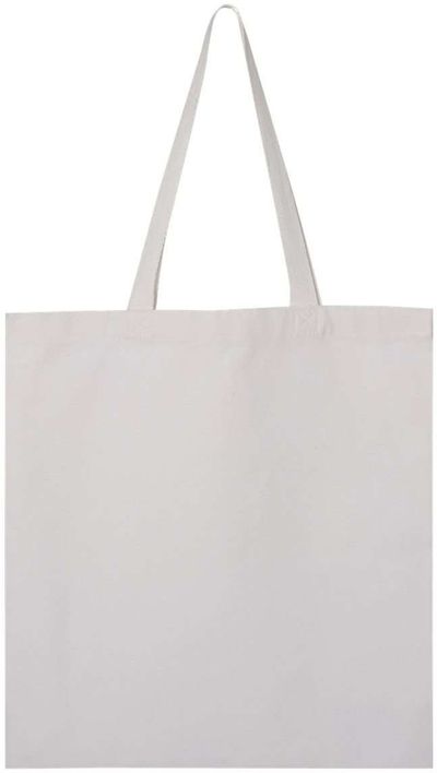 Am image of a Custom QTees Canvas Thick Promotional Tote in White!