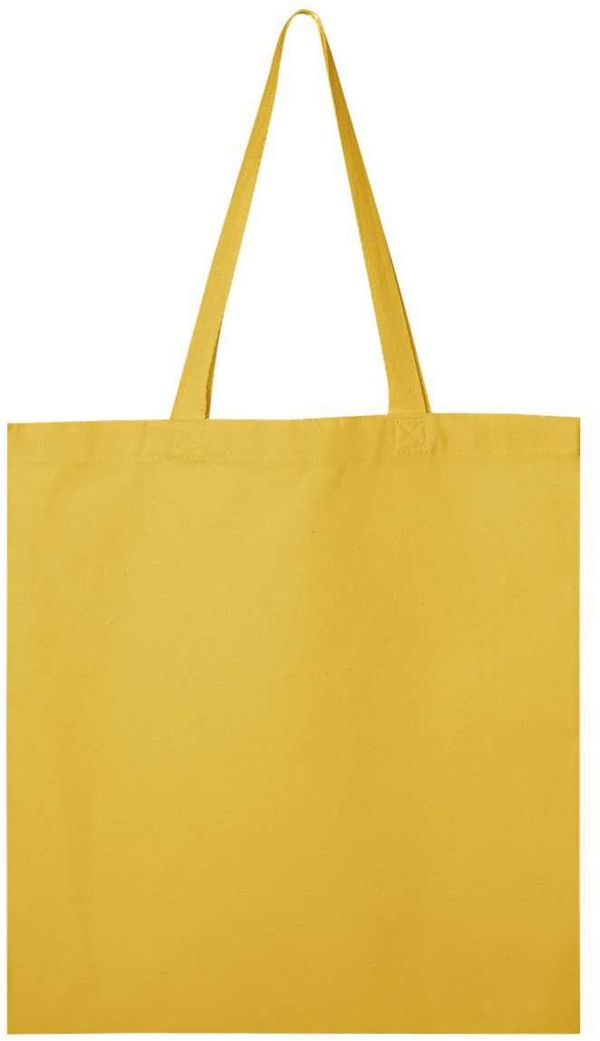 Am image of a Custom QTees Canvas Thick Promotional Tote in Yellow!