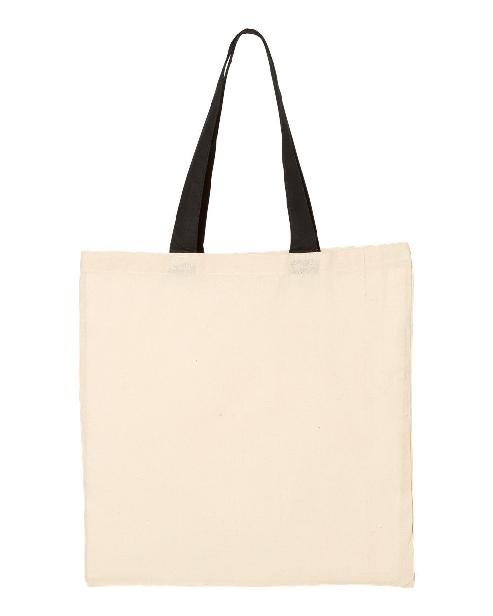 Qtees Economical Tote with Contrast Colour Handles in Natural/Black