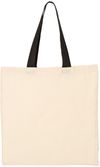 Am image of a Custom Qtees Economical Tote with Contrast Colour Handles in Natural/Black!