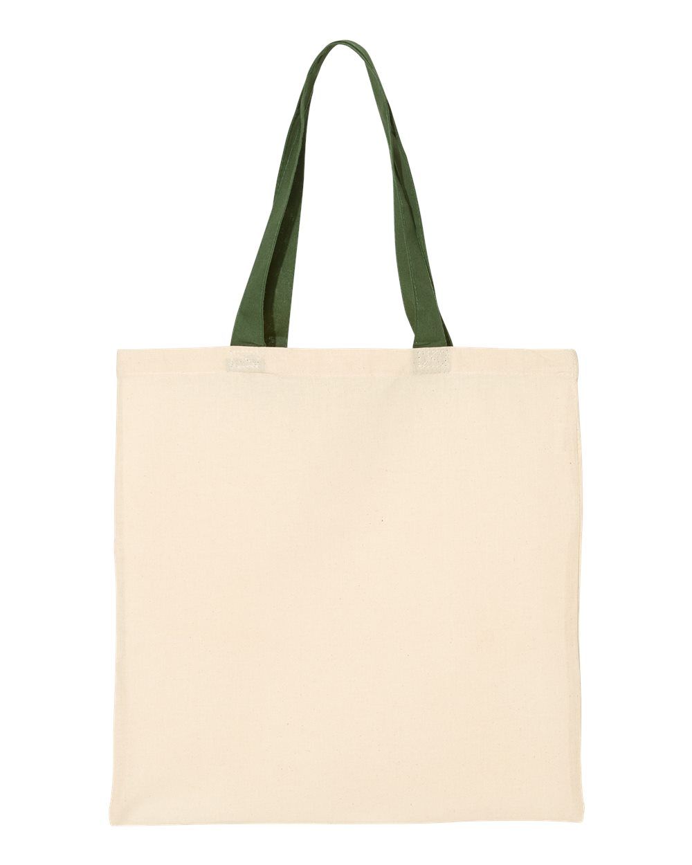 Qtees Economical Tote with Contrast Colour Handles in Natural/Forest