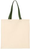 Am image of a Custom Qtees Economical Tote with Contrast Colour Handles in Natural/Forest!