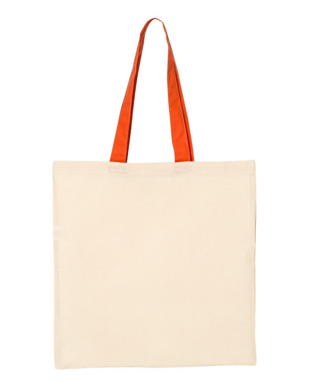 Qtees Economical Tote with Contrast Colour Handles in Natural/ Orange