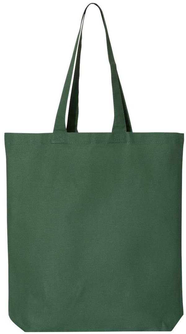 An image of a Custom Q Tees Thin Gusseted Tote in Forest!