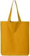 An image of a Custom Q Tees Thin Gusseted Tote in Gold!