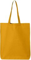 An image of a Custom Q Tees Thin Gusseted Tote in Gold!