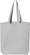 Am image of a Custom Q Tees Thin Gusseted Tote in Grey!